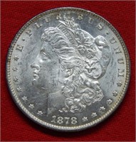 1878 Morgan Silver Dollar 7/8 Tail Feather Variety