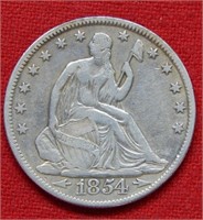 1854 O Seated Liberty Silver Half Dollar -Arrows