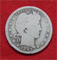 1897 S Seated Liberty Silver Quarter