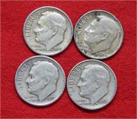 (4) Roosevelt Silver Dimes