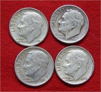 (4) Roosevelt Silver Dimes