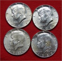 (4) Kennedy 40% Silver Half Dollar