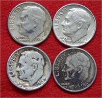 (4) Roosevelt Silver Dimes