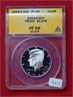 2004 S Kennedy Silver Half Dollar ANACS PF69 DCAM