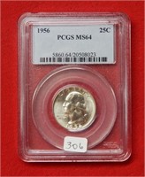 1956 Washington Silver Quarter PCGS MS64
