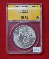 1900 Morgan Silver Dollar ANACS MS60 Details