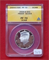 2004 S Kennedy Silver Half Dollar ANACS PF70 DCAM