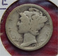 1921 Mercury Silver Dime - Key Date