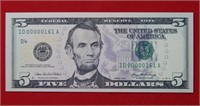 2006 $5 Federal Reserve Note #161