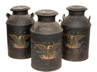 Set of 3 - 19th/20th C Milk Canisters