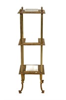 Three Tier Brass and Marble Display or Plant Stand