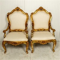 Pair of French Style Oversize Armchairs