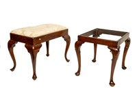 Pair of Queen Anne Style English Stools