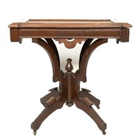High Style Victorian Entrance Table with Marble To