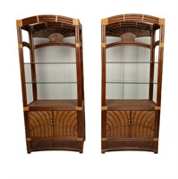 Pair of Bamboo Frame Bookshelves