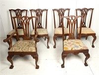 Six 19th C Shell Carved Chippendale Style Chairs