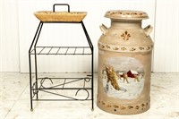MCM Smoking Stand with Painted Milk Can