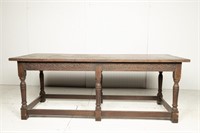 19th C Stretcher Base Refectory Table