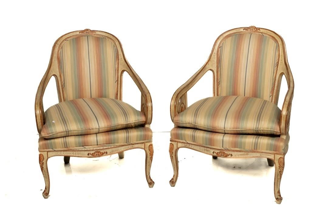 French Style Arm Chairs (Pair)