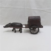 Ox with Cart - Woven / Wood - Vintage