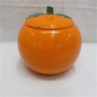 Orange Fruit Cookie Jar - Ceramic - Cracks & Chips