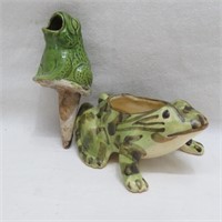 Frog Watering Stake & Frog Planter - Ceramic