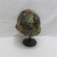 Army Helmet w/ Camouflaged Head Cover - Safety