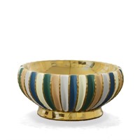 Purity Multi Colored Matte Striped Bowl with Gold