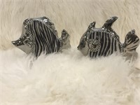 Zebra Silver Set of 2 Fishes