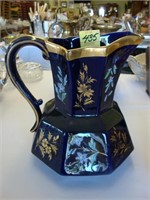 Floral cobalt ironstone jug.
