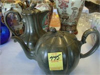 19th century melon shaped teapot along with a hot