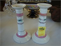 Pair of 19th century Old Paris candlesticks with