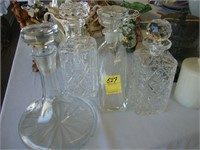 Four crystal 10" decanters, a/f.