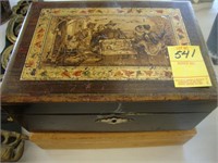Victorian sewing box entitled "The Pedler" along