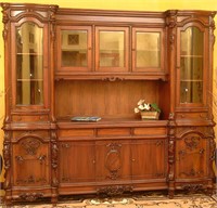 Carved Mahogany President Bookcase