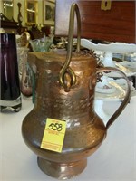 10" lidded copper pitcher.