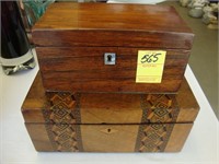 4” x 8" Victorian rosewood box along with a 6” x
