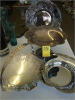 Two handled cake baskets along with an embossed