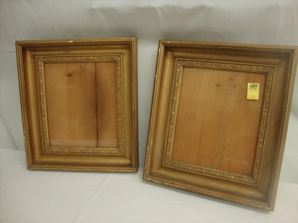 Pair of Victorian shadow box gilt frames, 16” x