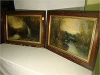 Pair of Edwardian oil on canvas landscapes of