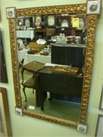 Large rectangular beveled wall mirror with