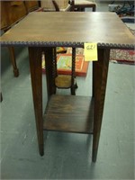Oak side table, ca 1925, 29" tall.