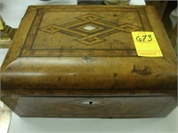Dome top Victorian sewing box with mother of