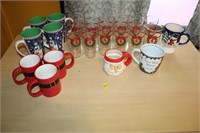 Christmas mug and glass lot