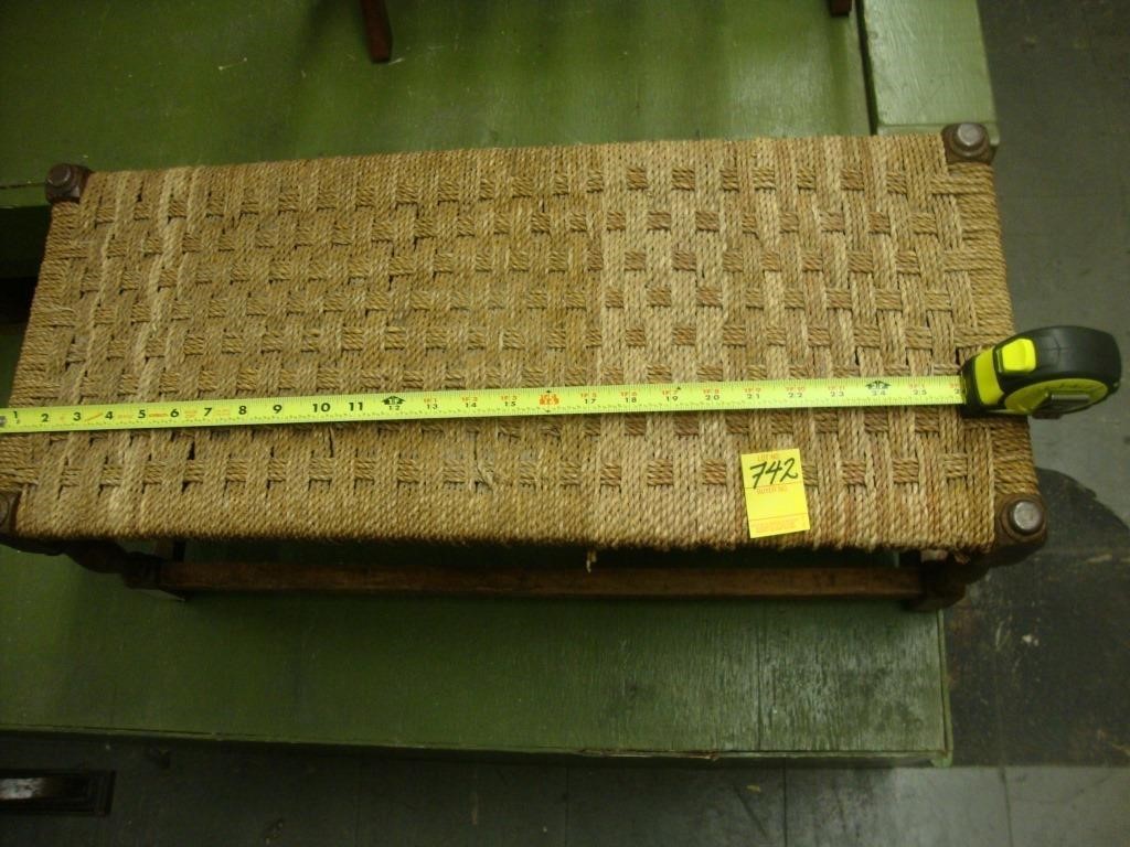 Rectangular woven bench, 11” x 27".