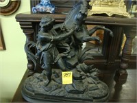 Victorian spelter figure of a young boy on a