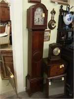 Dome top mahogany WMC grandmother clock with