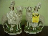 Pair of 19th century Staffordshire figures of a