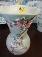 Hand painted Staffordshire pottery vase with
