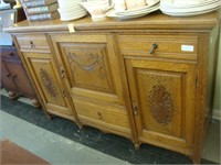 TOC oak sideboard with center door with swag